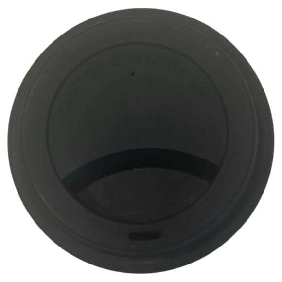 Ciroa Porcelain Travel Mug Coffee Typography Black White Silicone Lid Reusable - Picture 7 of 9